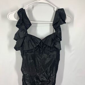Nicole Miller Collection black gathered dress party prom size 10